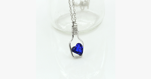 BowLift | Love Bottle Gemstone Pendant Necklace - For whenever you need a sip of love