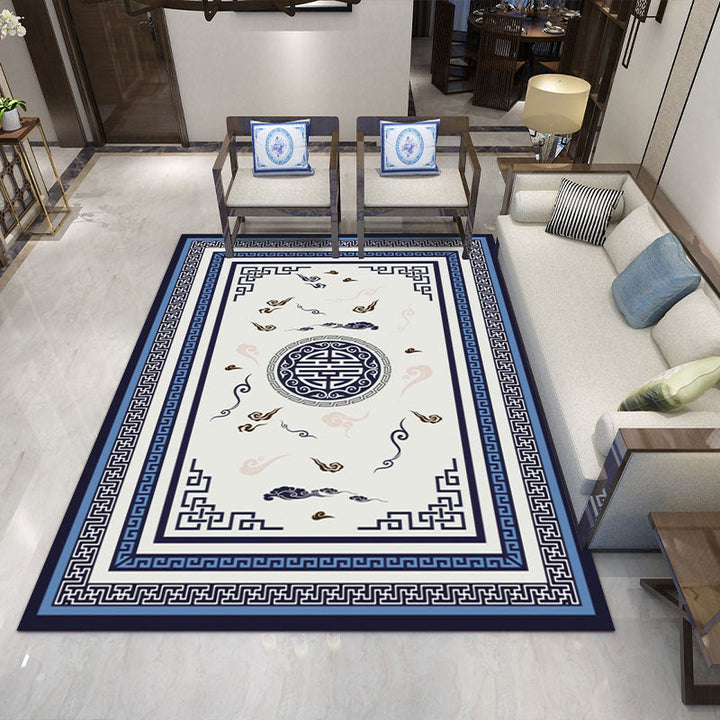 BowLift | Fancy Multicolor Flower Rug Polypropylene Asian Style Rug Stain Resistant Anti-Slip Backing Pet Friendly Rug for Guest Room