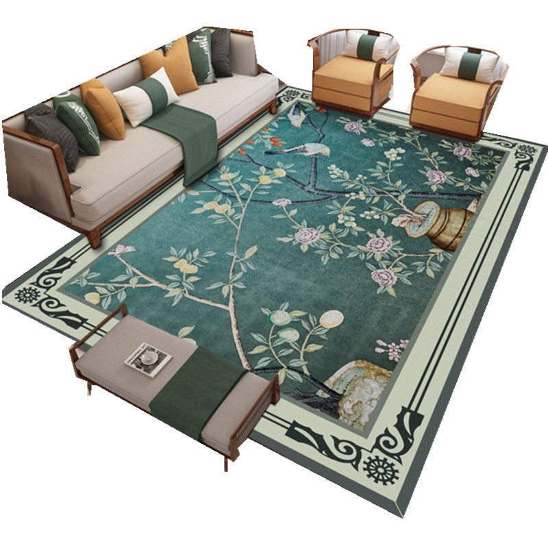 BowLift | Traditional Chinoiserie Rug Multicolor Landscape Print Rug Pet-Friendly Washable Non-Slip Rug for Home