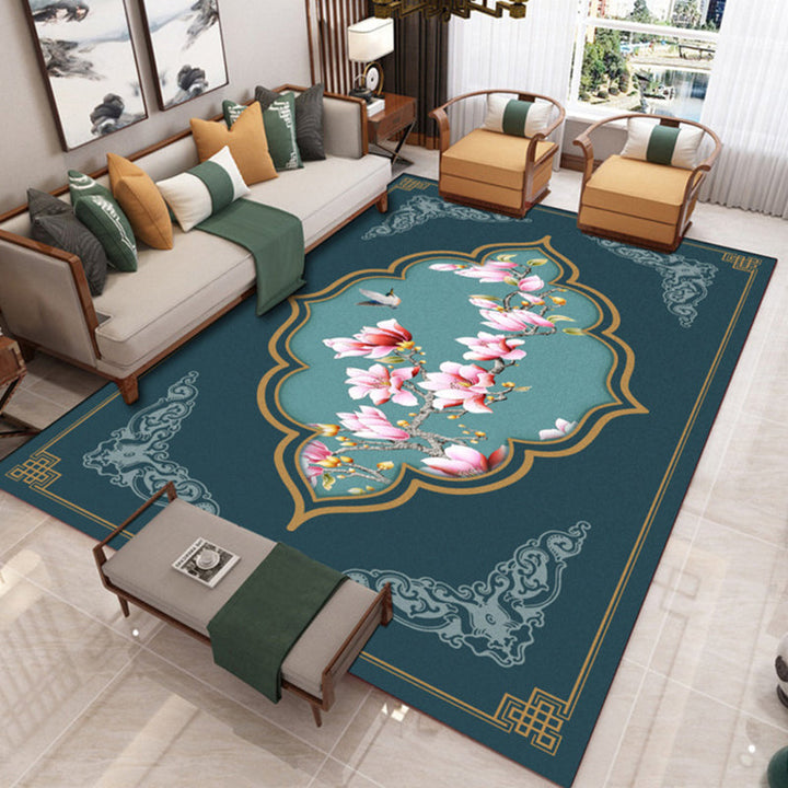 BowLift | Traditional Chinoiserie Rug Multicolor Landscape Print Rug Pet-Friendly Washable Non-Slip Rug for Home
