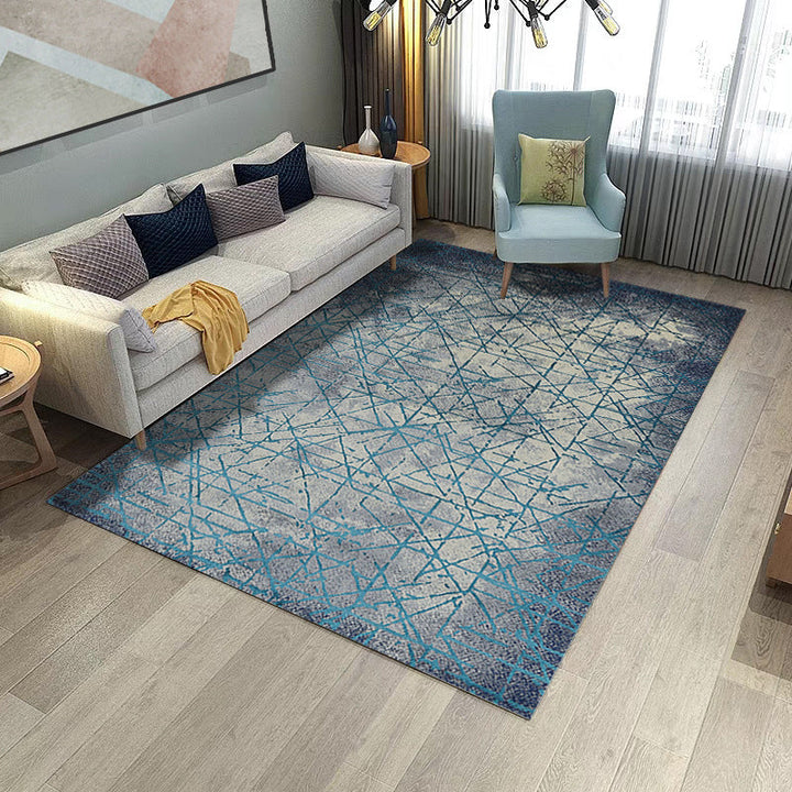 BowLift | Aesthetics Abstract Area Rug Multicolored Industrial Carpet Synthetic Non-slip Stain Resistant Machine Washable Rug for the Living Room
