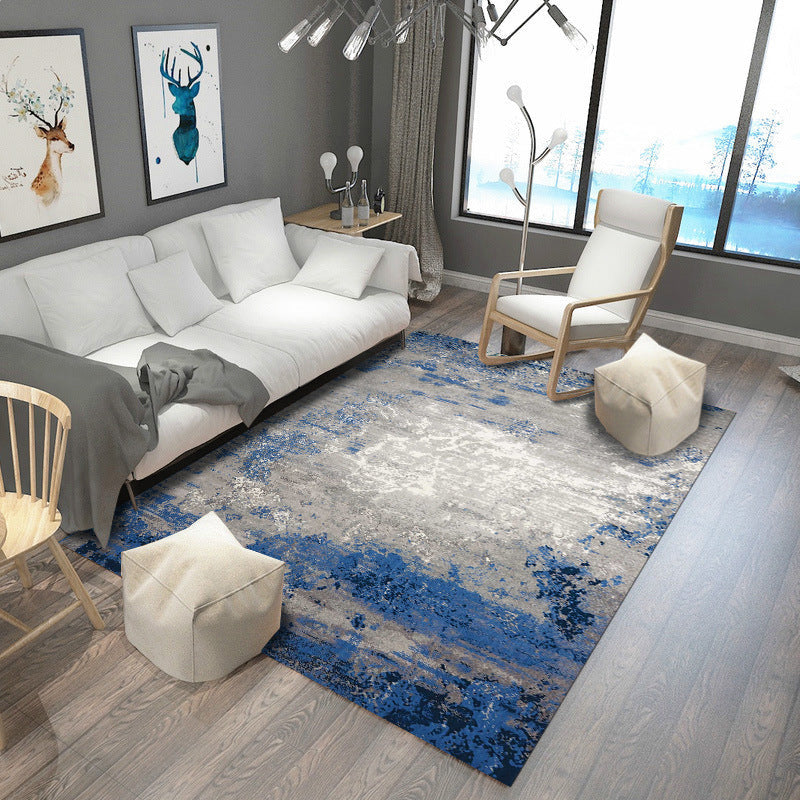 BowLift | Retro Abstract Painting Print Rug Multicolored Industrial Rug Polyester Stain Resistant Non-Slip Back Machine Washable Rug for Room