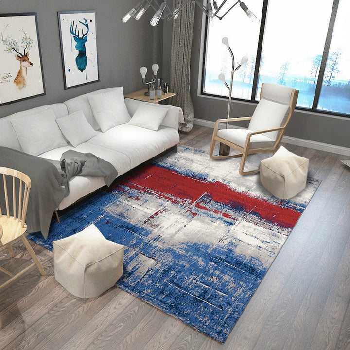 BowLift | Retro Abstract Painting Print Rug Multicolored Industrial Rug Polyester Stain Resistant Non-Slip Back Machine Washable Rug for Room