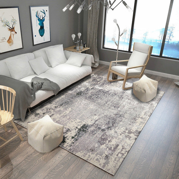 BowLift | Retro Abstract Painting Print Rug Multicolored Industrial Rug Polyester Stain Resistant Non-Slip Back Machine Washable Rug for Room