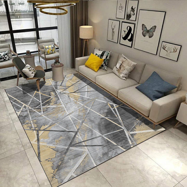 BowLift | Steampunk Post-Expressionism Rug Multicolor Polypropylene Rug Non-slip Stain-resistant Pet-friendly Rug for Home