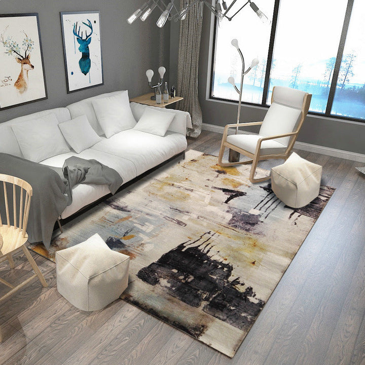 BowLift | Steampunk Post-Expressionism Rug Multicolor Polypropylene Rug Non-slip Stain-resistant Pet-friendly Rug for Home