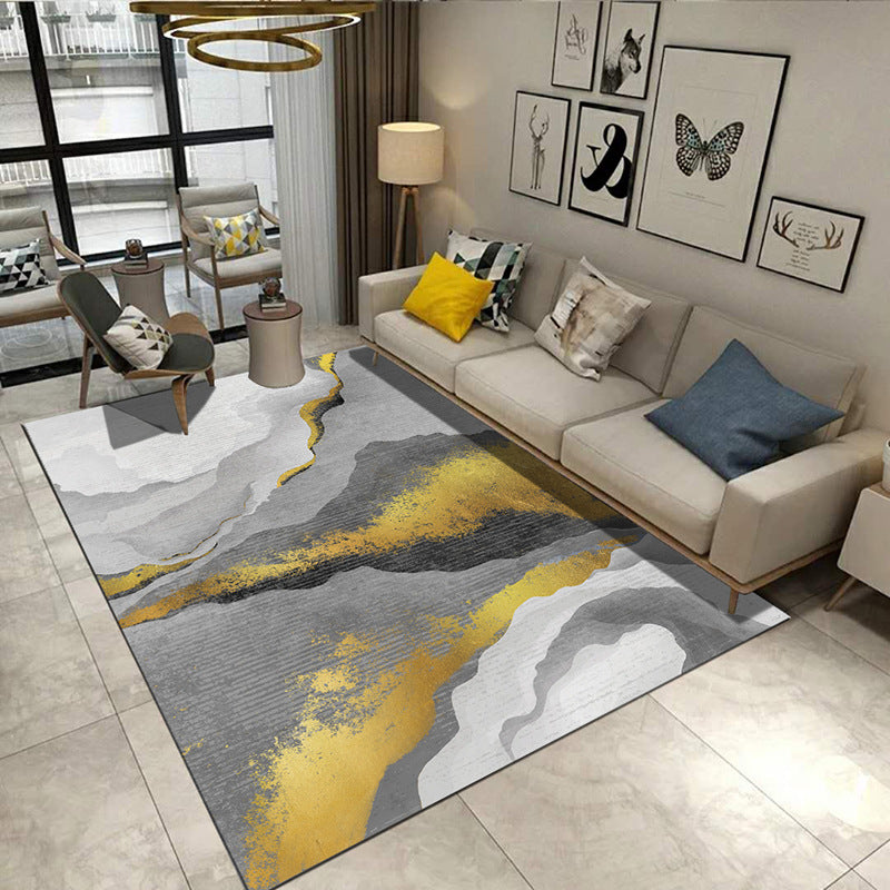BowLift | Steampunk Post-Expressionism Rug Multicolor Polypropylene Rug Non-slip Stain-resistant Pet-friendly Rug for Home