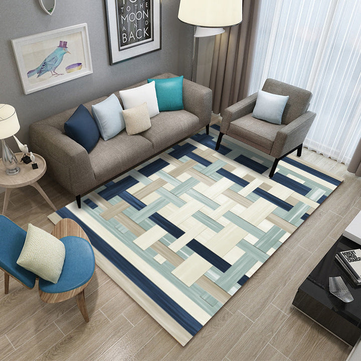 BowLift | Classic Industrial Design Rug Multicolored Postmodernism Rug Stain Resistant Pet Friendly Non-Slip Rug for Room