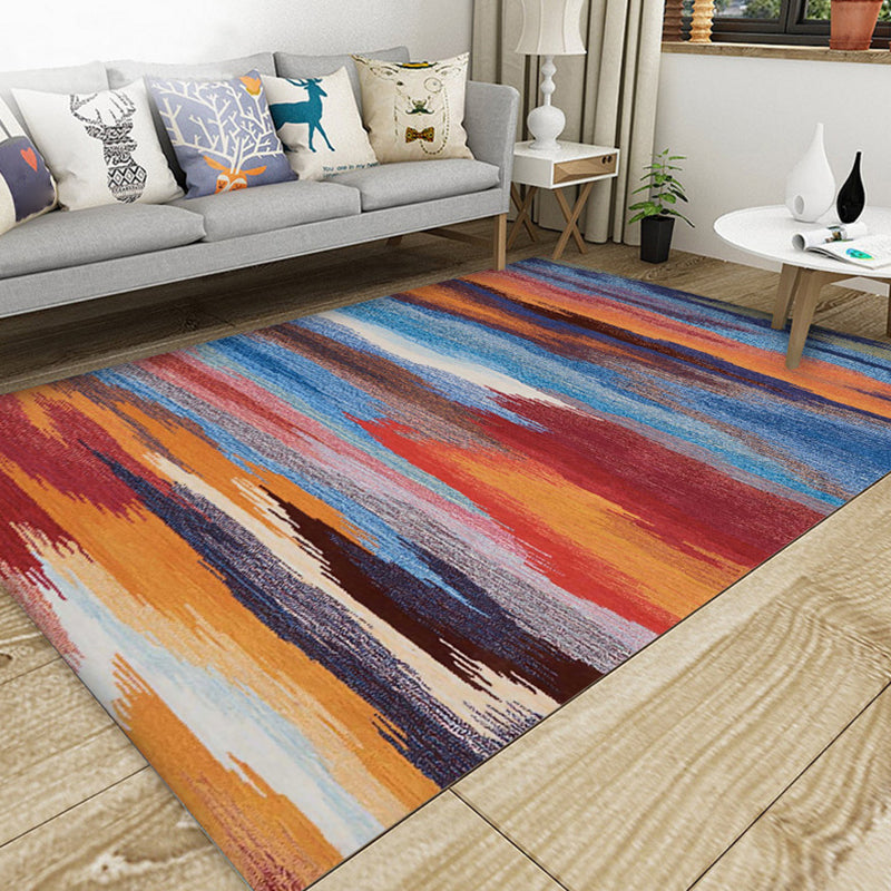 BowLift | Industrial Style Living Rug Multicolored Expressionism Rug Synthetic Non-slip Pet-friendly Machine washable Rug