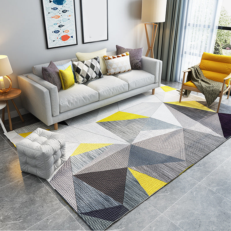 BowLift | Chic Postmodernism Area Rug Multi Colors Steampunk Carpet Synthetic Pet Friendly Stain Resistant Non-Slip Backing Rug for Home