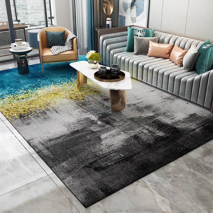 BowLift | Trendy Abstract Print Carpet Multi-colored Industrial Carpet Polypropylene Machine washable Stain resistant Non-slip backing Carpet for the living room