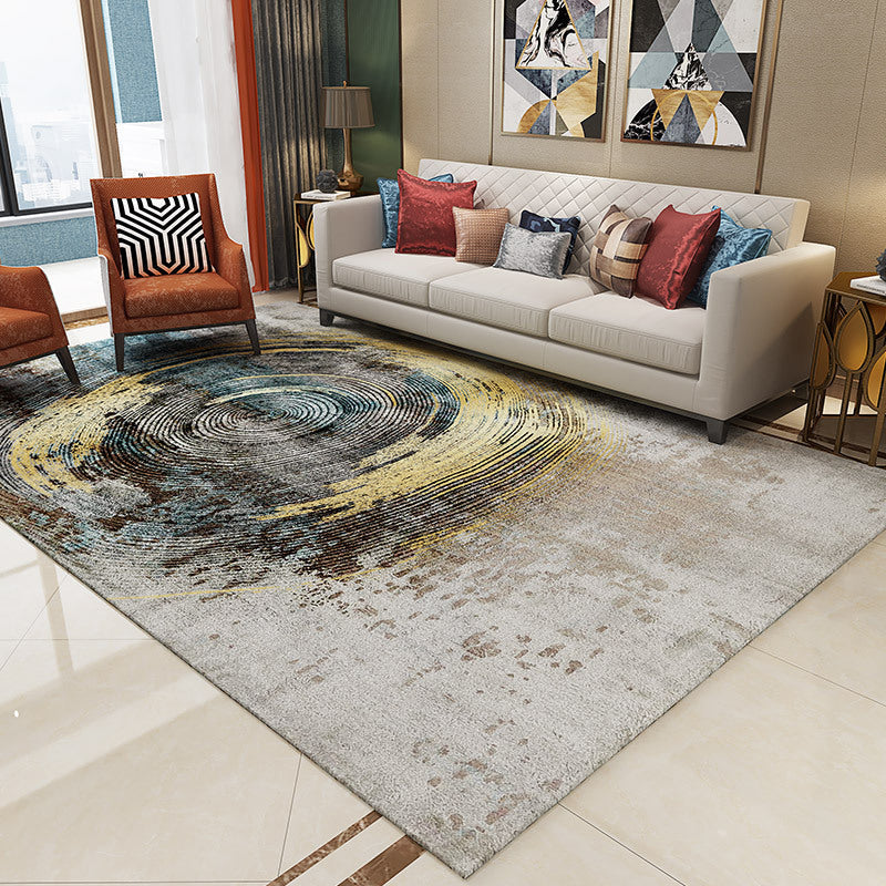 BowLift | Trendy Abstract Print Carpet Multi-colored Industrial Carpet Polypropylene Machine washable Stain resistant Non-slip backing Carpet for the living room