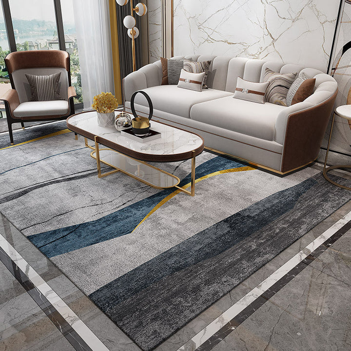 BowLift | Trendy Abstract Print Carpet Multi-colored Industrial Carpet Polypropylene Machine washable Stain resistant Non-slip backing Carpet for the living room