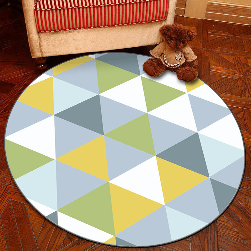 BowLift | Novelty Geometry Animal Patterned Rug Multi-Colored Synthetics Rug Machine Washable Non-Slip Backing Stain Resistant Carpet for Room