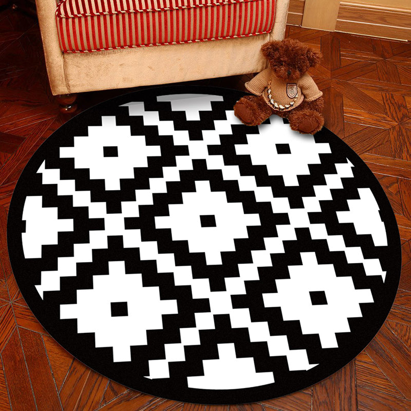 BowLift | Novelty Geometry Animal Patterned Rug Multi-Colored Synthetics Rug Machine Washable Non-Slip Backing Stain Resistant Carpet for Room