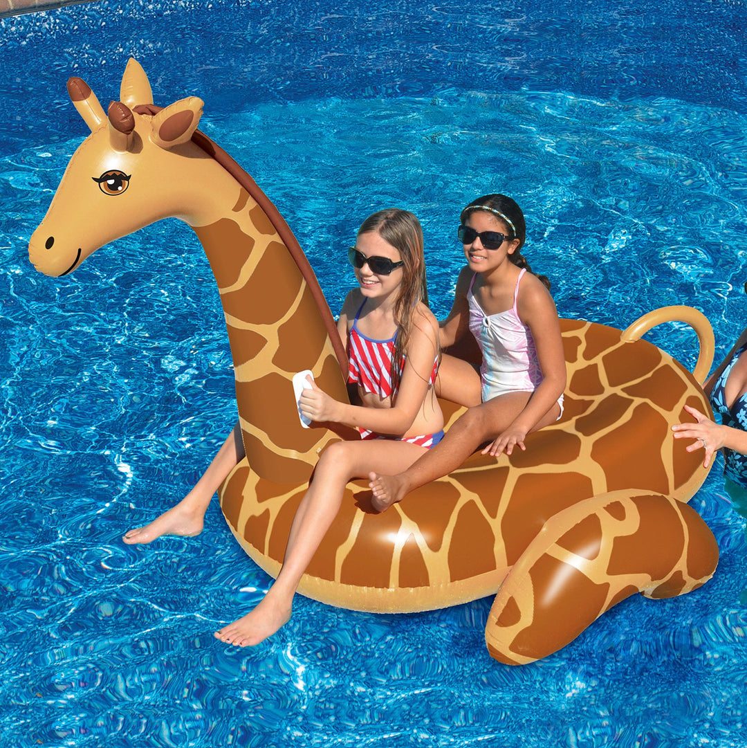 Unisex Inflatable Giraffe Pool Float Bowlift