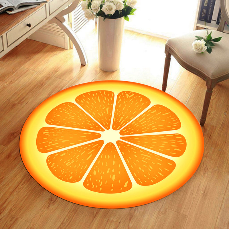 BowLift | Multicolor Playroom Carpet Modern 3D Graphic Fruit Carpet Synthetic Non-Slip Machine Washable Stain Resistant Indoor Carpet