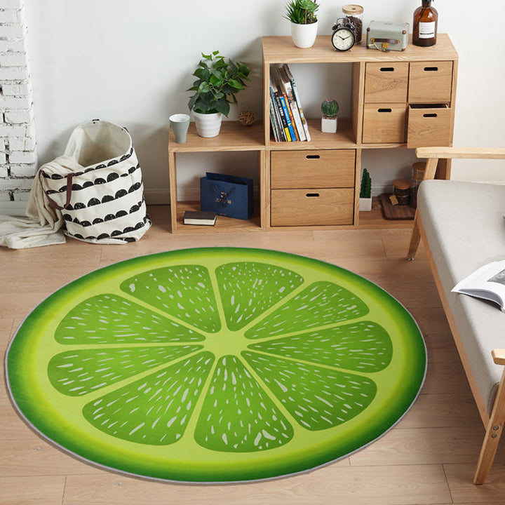 BowLift | Multicolor Playroom Carpet Modern 3D Graphic Fruit Carpet Synthetic Non-Slip Machine Washable Stain Resistant Indoor Carpet