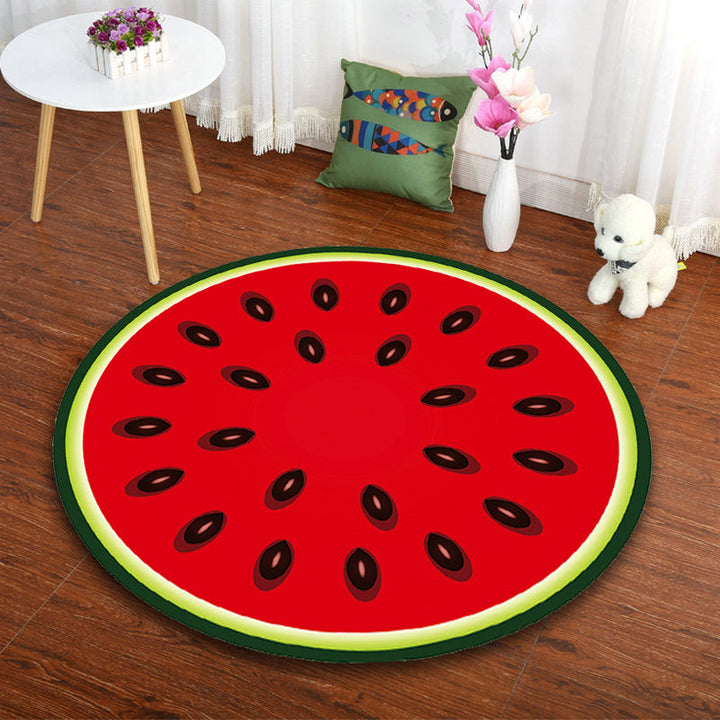 BowLift | Multicolor Playroom Carpet Modern 3D Graphic Fruit Carpet Synthetic Non-Slip Machine Washable Stain Resistant Indoor Carpet