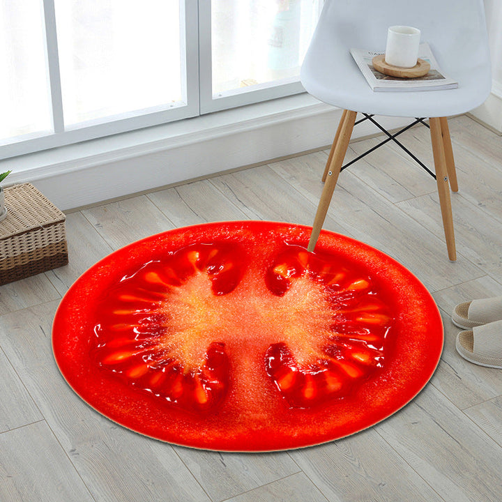 BowLift | Multicolor Playroom Carpet Modern 3D Graphic Fruit Carpet Synthetic Non-Slip Machine Washable Stain Resistant Indoor Carpet