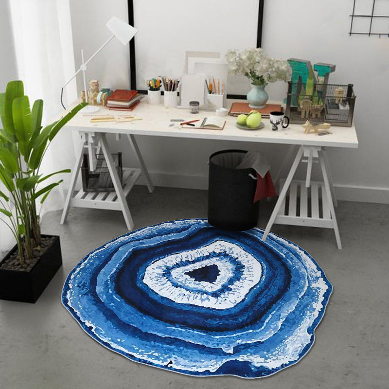 BowLift | Multicolor 3D Tree Rings Carpet Polypropylene Contemporary Carpet Washable Non-Slip Back Animal-Friendly Carpet for Living Room
