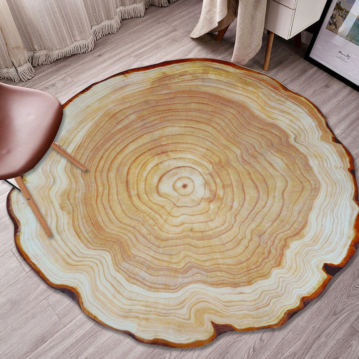 BowLift | Multicolor 3D Tree Rings Carpet Polypropylene Contemporary Carpet Washable Non-Slip Back Animal-Friendly Carpet for Living Room
