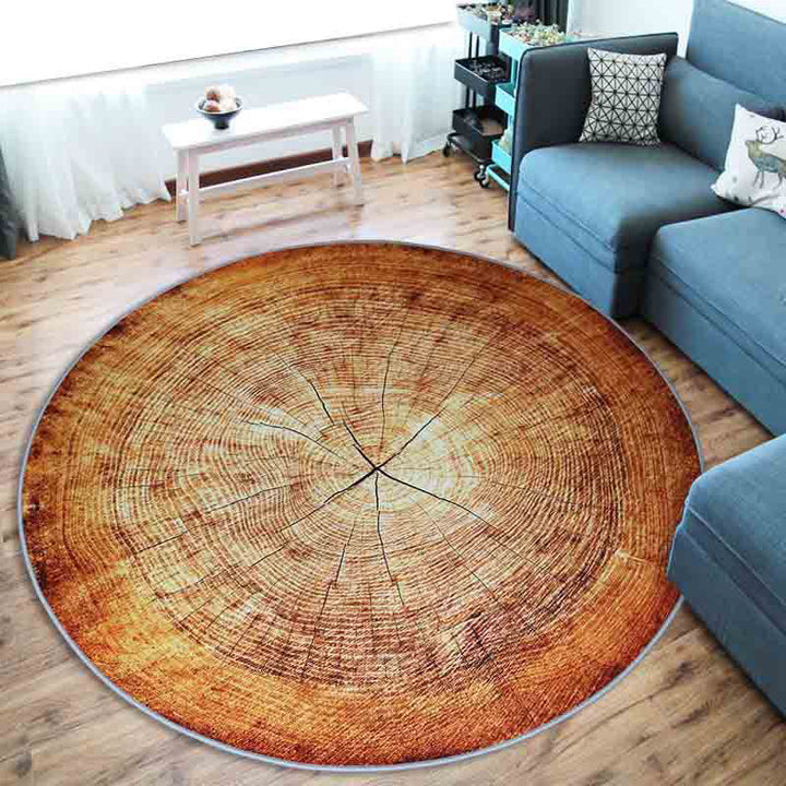 BowLift | Multicolor 3D Tree Rings Carpet Polypropylene Contemporary Carpet Washable Non-Slip Back Animal-Friendly Carpet for Living Room