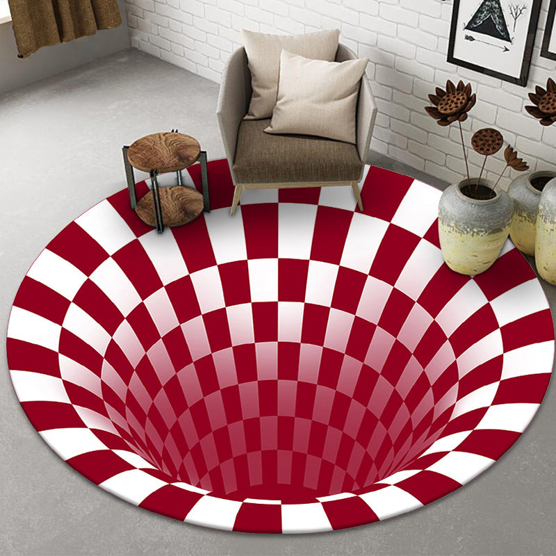 BowLift | Funny Novelty Rug Multicolor Visual Trick Spiral Trap Rug Non-Slip Washable Pet-Friendly Rug for Room