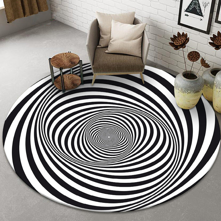 BowLift | Funny Novelty Rug Multicolor Visual Trick Spiral Trap Rug Non-Slip Washable Pet-Friendly Rug for Room