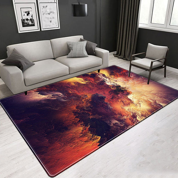 BowLift | Novelty Living Room Rug Multicolored Tribal Figures Print Rug Synthetic Pet Friendly Non-Slip Back Washable Rug