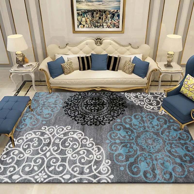 Modern Botanical Carpet Multicolor Polypropylene Area Rug Stain Resistant Non-Slip Pet-Friendly Carpet for Rooms | Bowlift