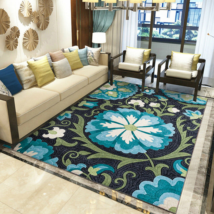 Beautiful Multicolored Modern Carpet Polyester Flower Bloom Carpet Pet Friendly Non-Slip Stain Resistant Carpet for Home | Bowlift