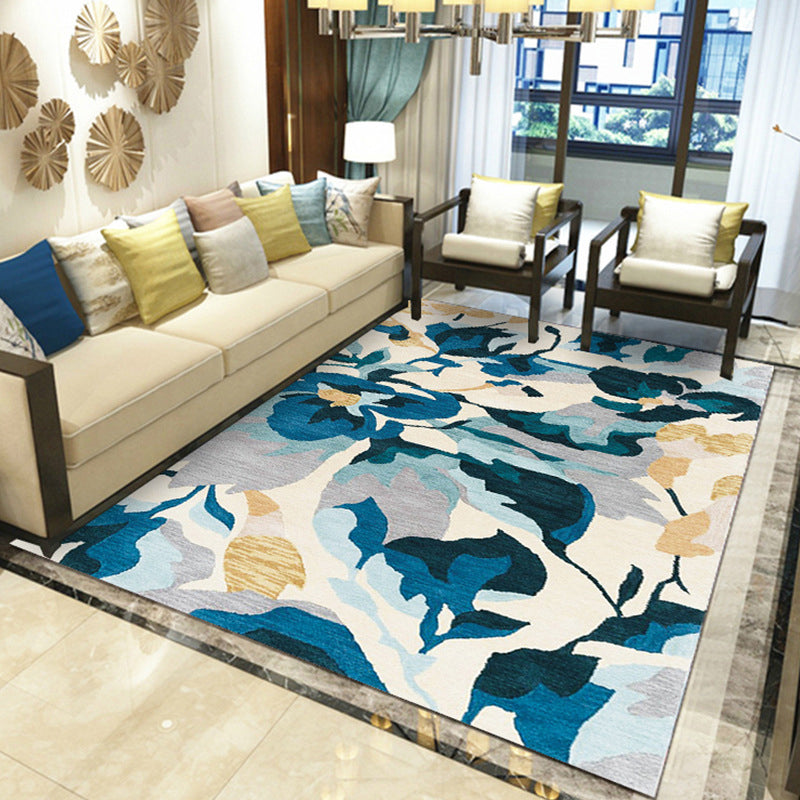 Beautiful Multicolored Modern Carpet Polyester Flower Bloom Carpet Pet Friendly Non-Slip Stain Resistant Carpet for Home | Bowlift