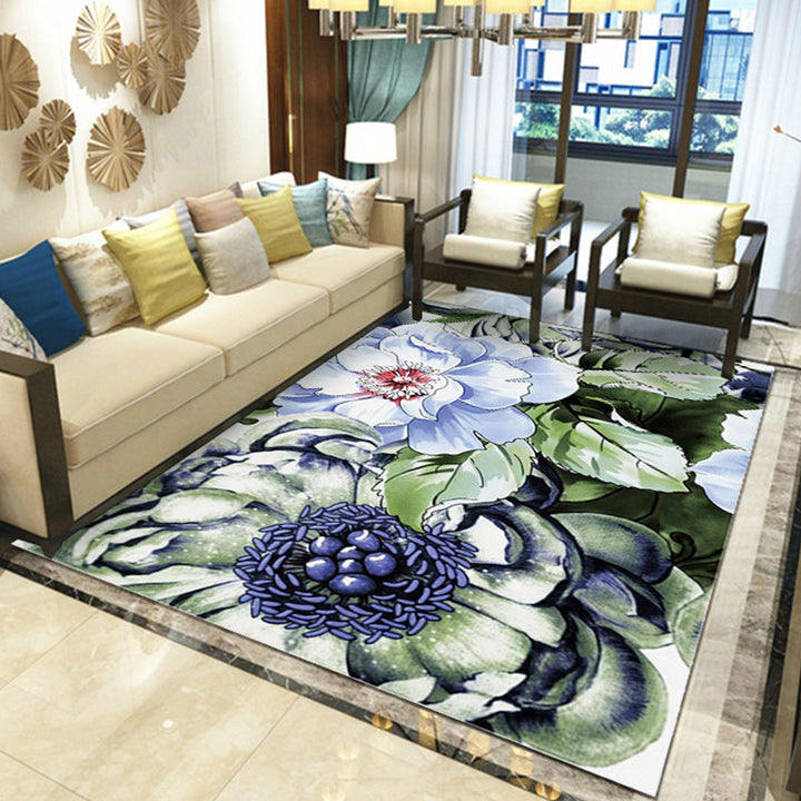 Beautiful Multicolored Modern Carpet Polyester Flower Bloom Carpet Pet Friendly Non-Slip Stain Resistant Carpet for Home | Bowlift