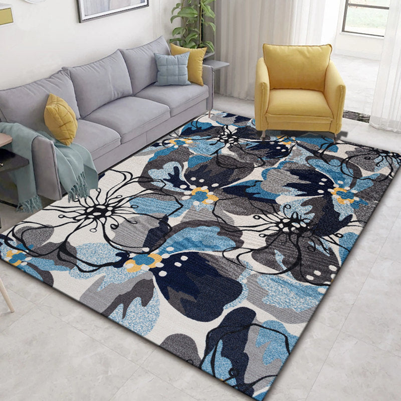 Glam Nordic Carpet Multicolored Plant Carpet Stain Resistant Washable Non-Slip Back Carpet for Living Room | Bowlift