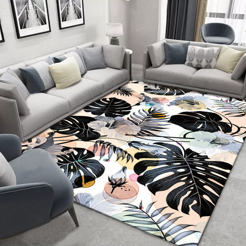 Glam Nordic Carpet Multicolored Plant Carpet Stain Resistant Washable Non-Slip Back Carpet for Living Room | Bowlift
