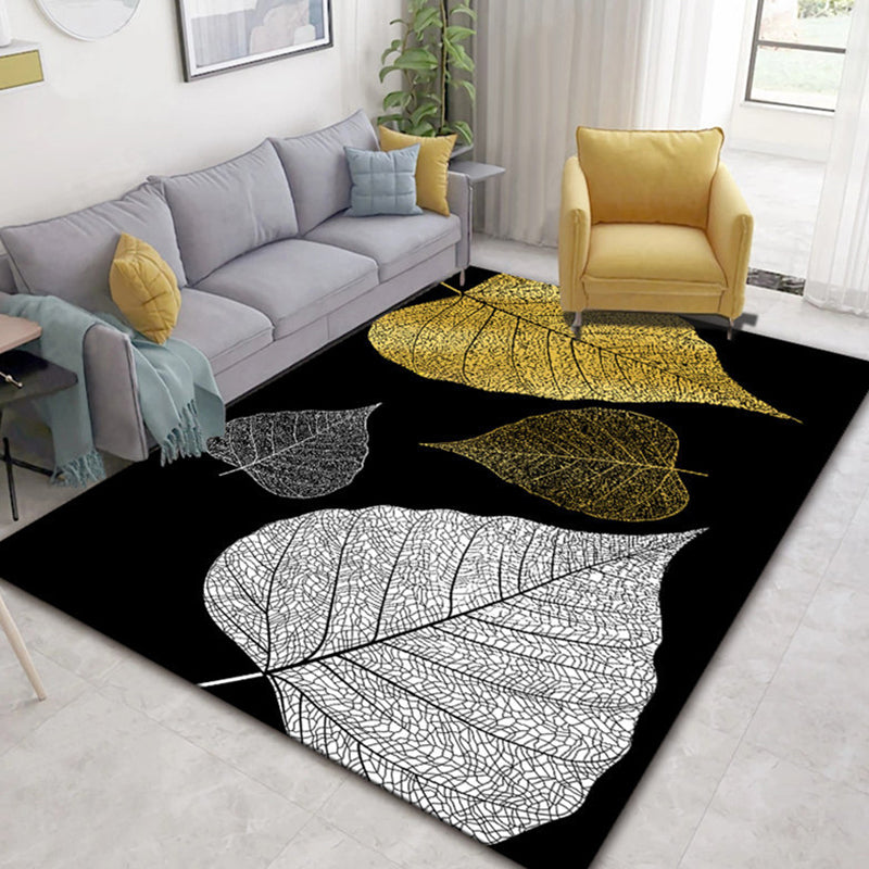 Glam Nordic Carpet Multicolored Plant Carpet Stain Resistant Washable Non-Slip Back Carpet for Living Room | Bowlift