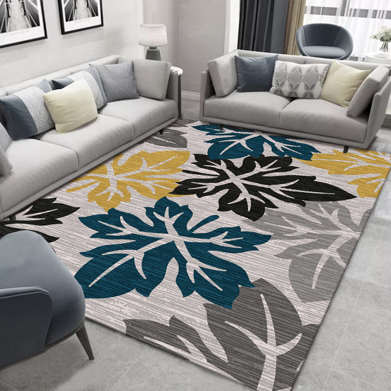 Glam Nordic Carpet Multicolored Plant Carpet Stain Resistant Washable Non-Slip Back Carpet for Living Room | Bowlift