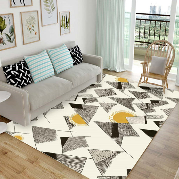 Cartoon Animal Drawing Print Rug Multicolored Synthetic Rug Non-Slip Back Stain Resistant Washable Rug for the Living Room | Bowlift