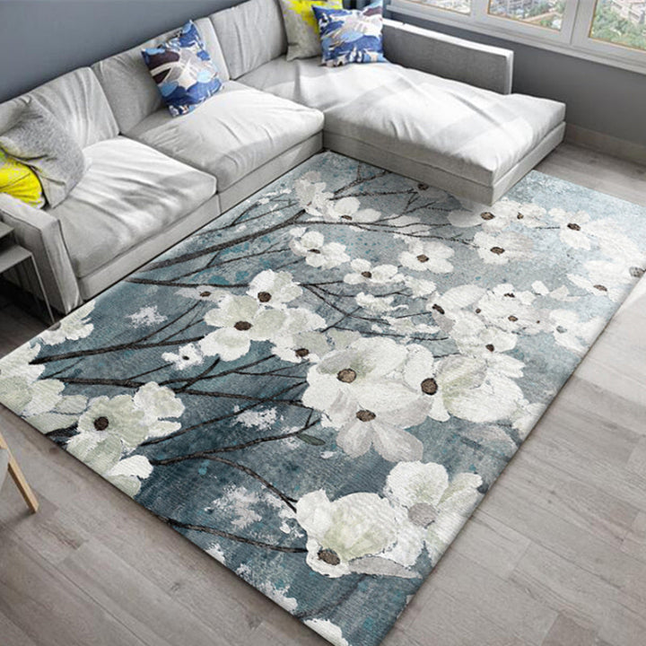 Stylish Americana rug Multicolored flower rug Pet-friendly Machine washable Non-slip backing Rug for room | Bowlift