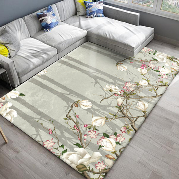 Stylish Americana rug Multicolored flower rug Pet-friendly Machine washable Non-slip backing Rug for room | Bowlift