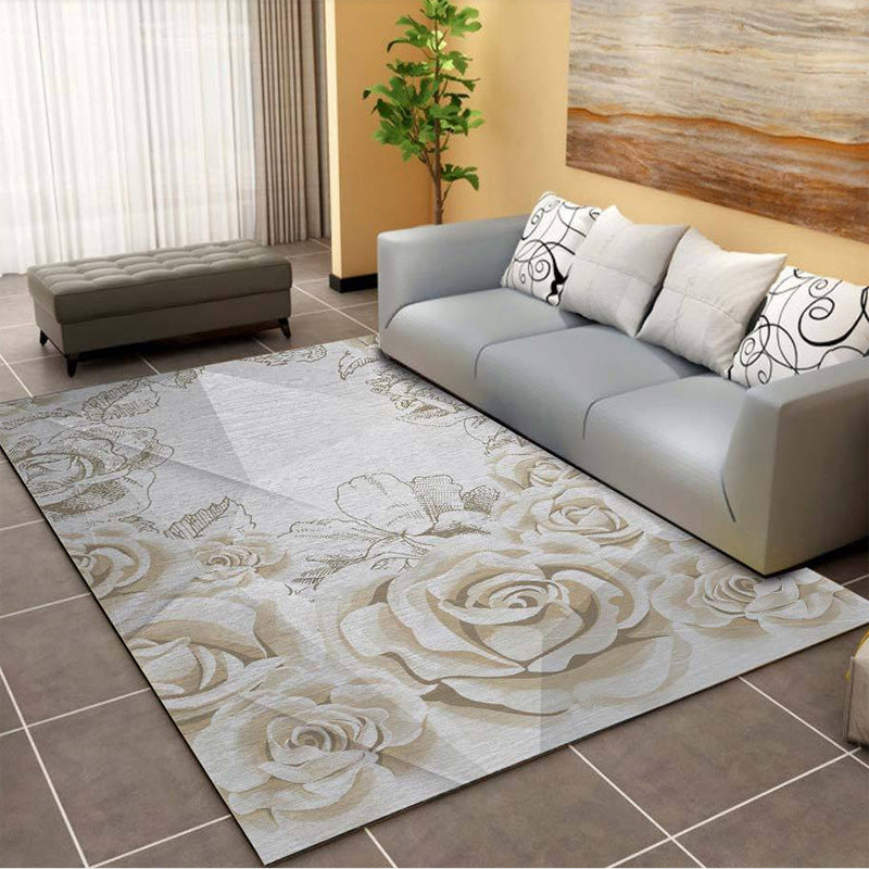 Multicolor Area Rug Contemporary Floral Rug Synthetic Stain Resistant Non-Slip Back Washable Rug | Bowlift