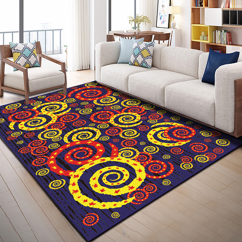 Indian Patterned Rug Multicolored Polyester Rug Machine Washable Pet Friendly Non-Slip Underlay Rug for Room | Bowlift