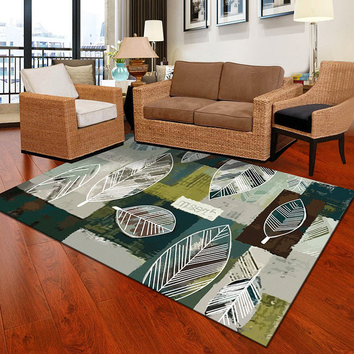 Multicolor Geometric Botanical Carpet Synthetic Modern Carpet Stain Resistant Non-Slip Washable Carpet for Home | Bowlift