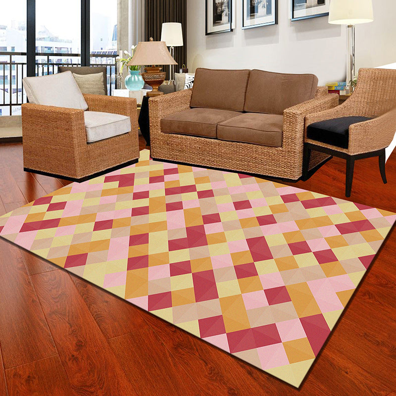 Multicolor Geometric Botanical Carpet Synthetic Modern Carpet Stain Resistant Non-Slip Washable Carpet for Home | Bowlift
