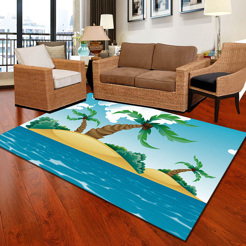 Multicolor Geometric Botanical Carpet Synthetic Modern Carpet Stain Resistant Non-Slip Washable Carpet for Home | Bowlift