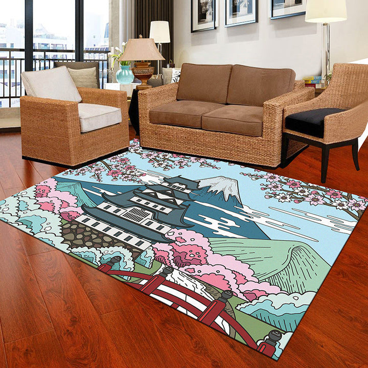 Multicolor Geometric Botanical Carpet Synthetic Modern Carpet Stain Resistant Non-Slip Washable Carpet for Home | Bowlift