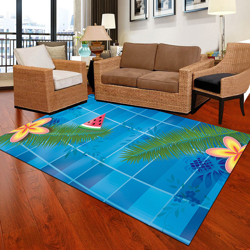 Multicolor Geometric Botanical Carpet Synthetic Modern Carpet Stain Resistant Non-Slip Washable Carpet for Home | Bowlift