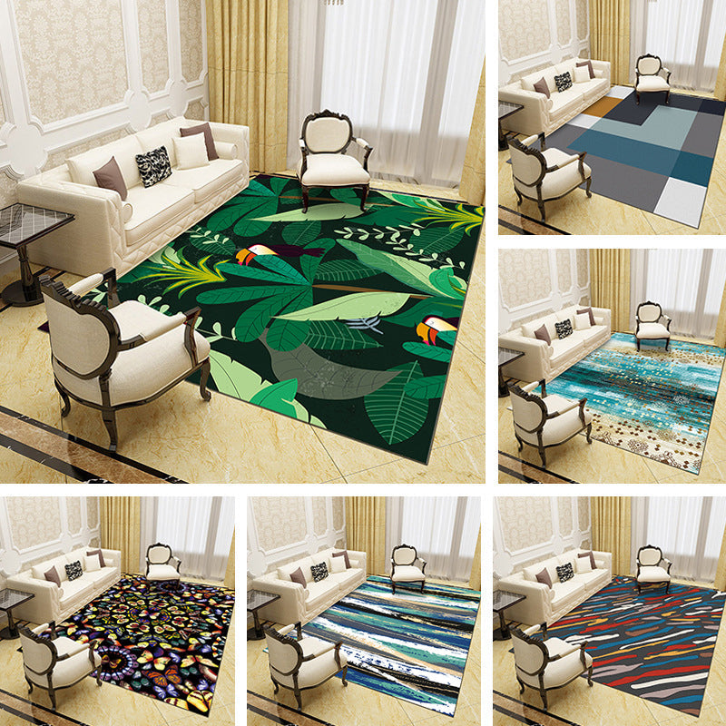 Unique abstract patterned rug Multicolored contemporary rug Polypropylene washable pet-friendly non-slip backing rug for the living room | Bowlift