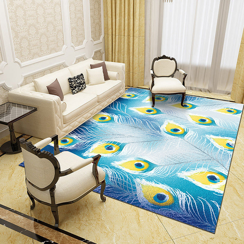 Unique abstract patterned rug Multicolored contemporary rug Polypropylene washable pet-friendly non-slip backing rug for the living room | Bowlift
